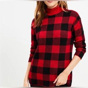 LOFT Buffalo Plaid Women's Tunic Sweater - XS